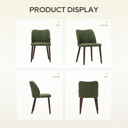 Wooden Dining Chairs Set of 6, Upholstered Kitchen Dining Room Chair, Modern Farmhouse Dinner Chair for Restaurant & Cafe, Green