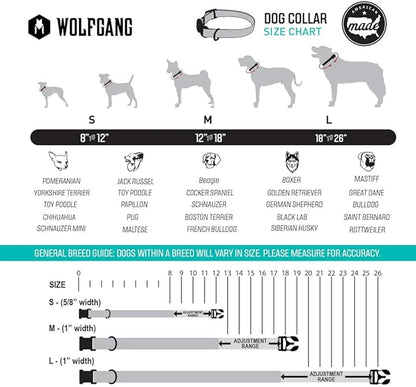 Wolfgang Heavy Duty, Adjustable Dog Collar with Quick Release Nylon Buckle for Walking & Training, DigitalDog Print, Large