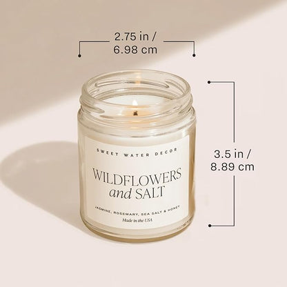 Sweet Water Decor Fall Candle - Calming Candles for Home Scented Soy Wax - Hand Poured Apple, Orange & Cinnamon Scented Candle Decor - Clear Jar Candle 40 Hours Long Lasting Burn for Relaxation - 9oz
