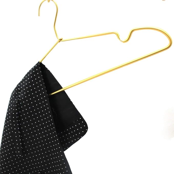 Premium Clothes Hangers 16.5" Metal Gold Coat Hangers Non Slip Hook Laundry Wire Suits Shirt Hangers Save Space Closet Storage Pants Hanger 30Pack