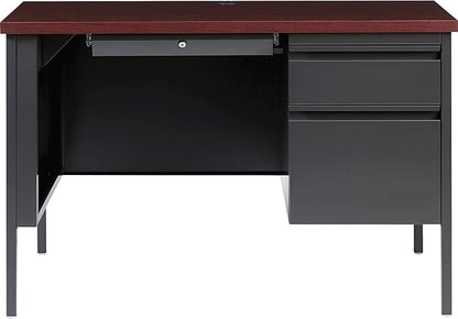 Lorell Fortress Series Mahogany Laminate Top Desk