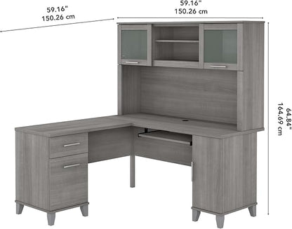 Bush Furniture File Drawer Accommodates Letter-Size documents While Box Drawer Stores Office Supplies and Utensils
