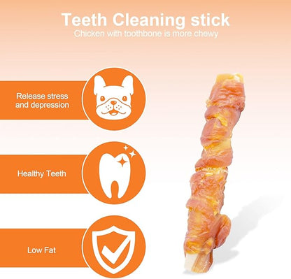 Dog Treats Biscuits Chicken and Teeth Cleaning Sticks Puppy Training Treats 0.5lb/227g