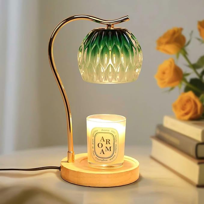 GEEZO Fragrance Candle Warmer Lamp，Electric Candle Warmer with Timer & Dimmer，Mom Christmas Birthday Gifts for Women, House Warming Gifts New Home Bedroom Decor