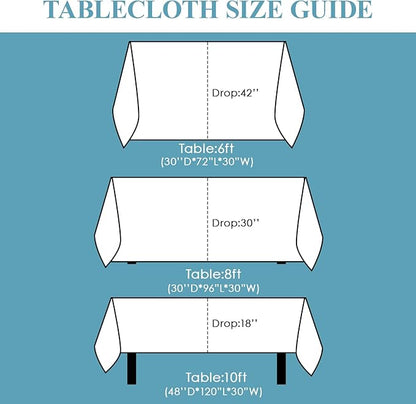 VidaFete Table Cloth 10 Pack 90 * 156inch Rectangle Tablecloth Polyester, Stain Wrinkle Resistant Polyester Dining Table Cover for Kitchen Dinning Party Wedding Rectangular Tabletop Decoration(White)