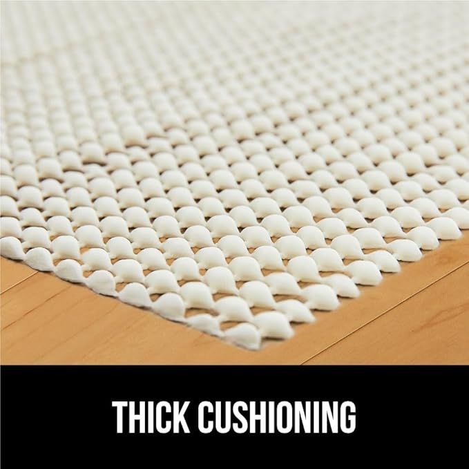 GORILLA GRIP Strong Rug Pad Gripper, 10x14 FT, US Designed, Grips Help Keep Area Rugs Safe and in Place, Slip and Skid Resistant Pads for Hard Floors, Under Carpet Mat Cushion Hardwood Protection