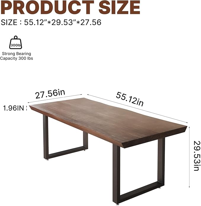 Solid Wood Computer Desk 55.1-inch Large Office Desk Home Simple Modern Long Desk Study Writing Desk Dining Table for Home Office