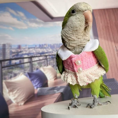Common Hill Myna Bird Diaper Flight Suit - Pink Top Bird Clothes Cosplay Photo Prop for Parrots, Lovebirds, Parakeets, Cockatiels & Small Animals