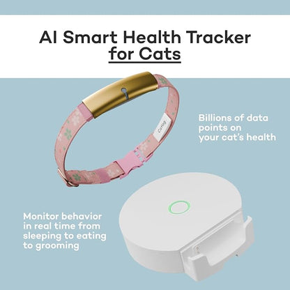 Health Tracker for Cats - Smart Cat Collar with Safety Breakaway Buckle for Indoor Cats, Wellness Alerts, Real-time Monitoring (Charcoal, XS)