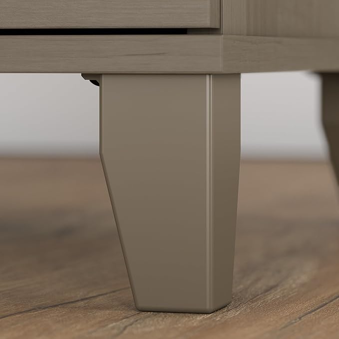 Bush Furniture Somerset L Shaped Desk with Hutch in Ash Gray | Corner Computer Table with Drawers, Cabinets and Pullout Keyboard/Laptop Tray for Home Office