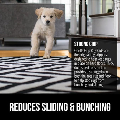 GORILLA GRIP Strong Rug Pad Gripper, 4x6 FT, US Designed, Grips Help Keep Area Rugs Safe and in Place, Slip and Skid Resistant Pads for Hard Floors, Under Carpet Mat Cushion and Hardwood Protection