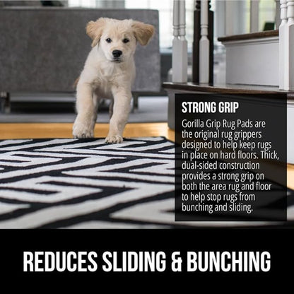 GORILLA GRIP Strong Rug Pad Gripper, 5x7 FT, US Designed, Grips Help Keep Area Rugs Safe and in Place, Slip and Skid Resistant Pads for Hard Floors, Under Carpet Mat Cushion and Hardwood Protection