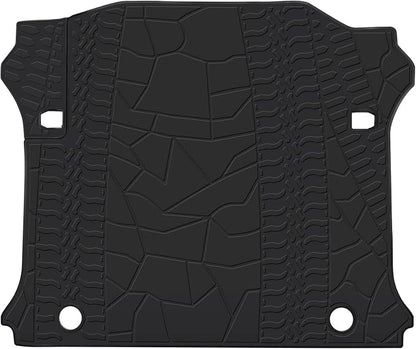 Cargo Liners Custom Fit for Jeep Wrangler JK Unlimited JKU 4 Door Sahara Rubicon 2011 2012 2013 2014 2015 2016 2017 2018 Trunk Mats Full Black Rubber Without Subwoofer Heavy Duty Odorless