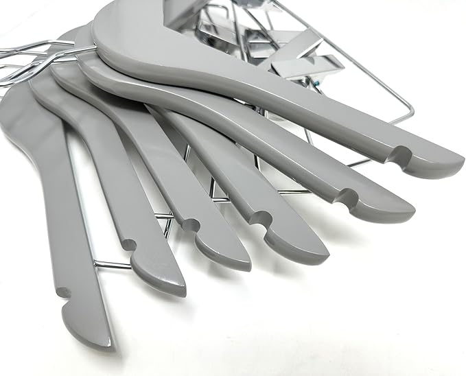 Kids Hangers with Metal Clips Pant Bar 4T-10 (Paloma Grey)