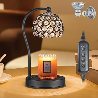 Dimmable Electric Candle Warmer Lamp with Timer Home Decor Wax Melts Warmer for Jar Scented Candles with 2 Bulbs Birthday Gifts for Women Mom Wife