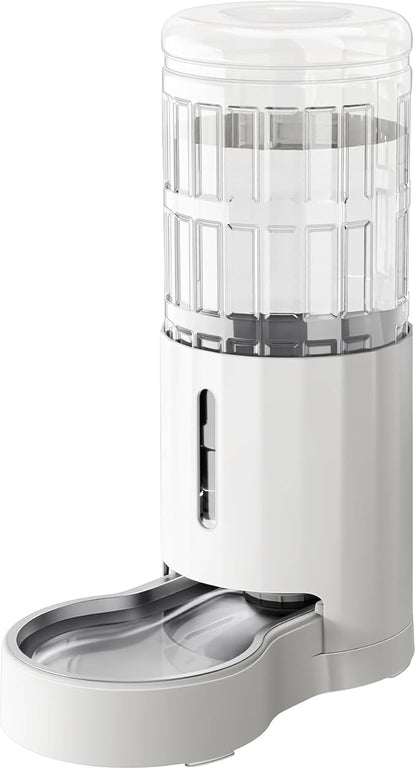 CZPET Automatic 9L Dog and Cat Water Dispenser with Stainless Steel Bowl Gravity Waterer,100% BPA-Free,Large Capacity and Drinking Area Noise-Free for Pets(9L Water Dispenser, White)