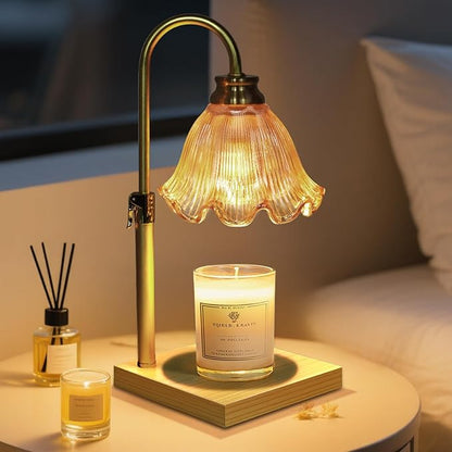 Candle Warmer Lamp with Timer Dimmable, Birthday Gifts for Women Mom, House Warming Gifts New Home Decor, Wax Melt Warmer for Jar Candles with 2 Bulbs