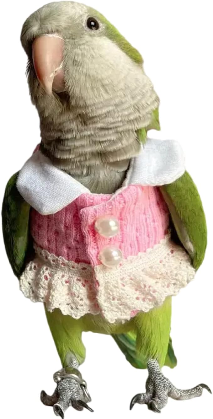 Alexandrine Bird Diaper Flight Suit - Pink Top Cosplay Photo Prop for Parrots, Lovebirds, Parakeets & Cockatiels