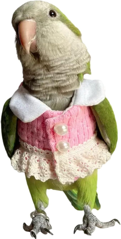 Hahn's Macaw Bird Diaper Flight Suit - Pink Top Cosplay Photo Prop for Parrots, Lovebirds, Parakeets, Cockatiels & Small Animals