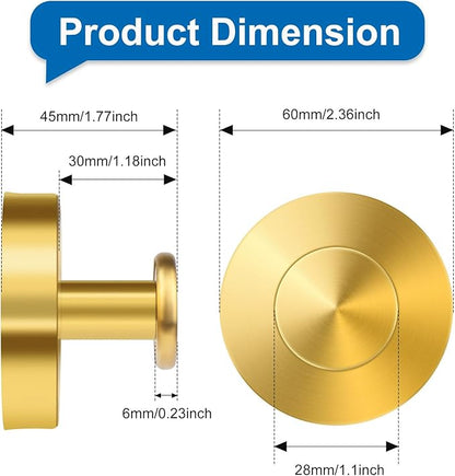 Gold Suction Cup Hooks for Shower, Heavy Duty Wreaths Hangers for Glass Door Window, Bathroom Towel Robe Suction Cup Hook, No Drill Holder on Smooth Wall, Mirror, Tile for Home (2, Gold)