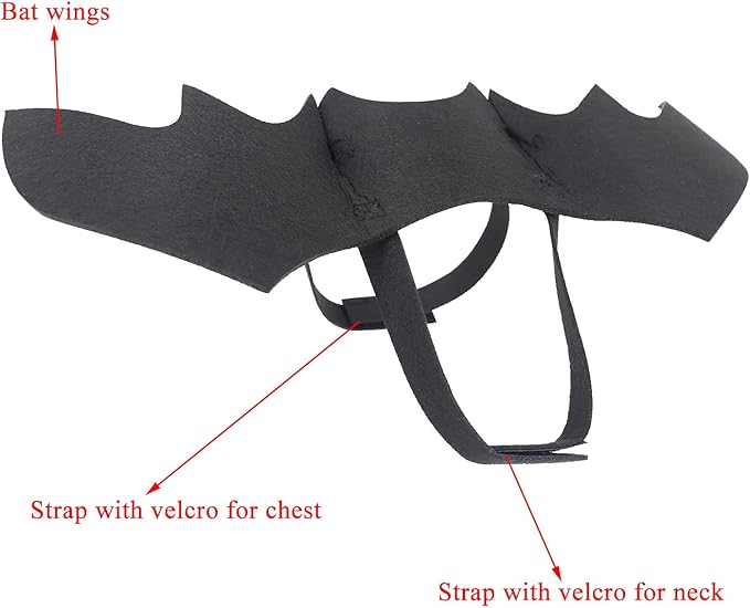 Pet Cat Bat Wings for Halloween Party Decoration, Dog Cosplay Bat Costume,Puppy and Cat Dress Up Accessories (Black, Small)