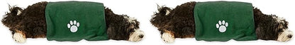 Bone Dry Pet Grooming Towel Collection Embroidered Absorbent Microfiber Drying Set, 15x30, Hunter Green, 3 Count (Pack of 2)