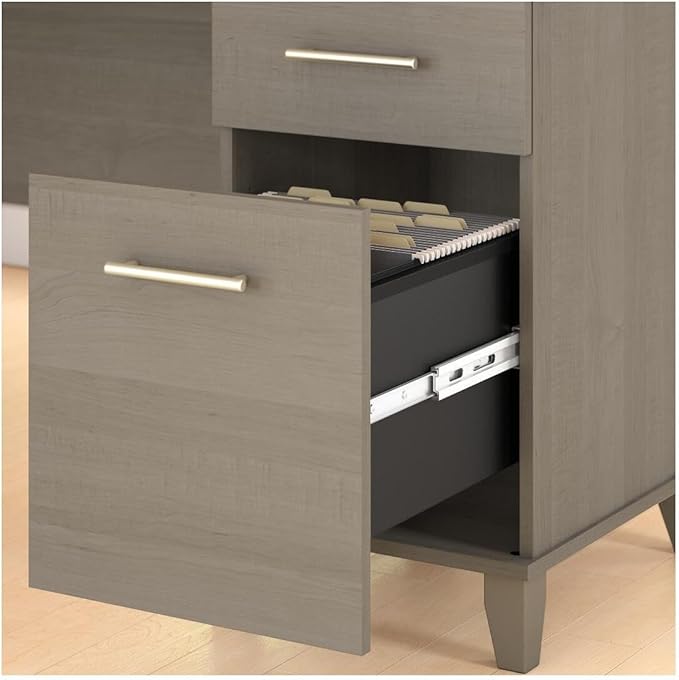 Bush Furniture File Drawer Accommodates Letter-Size documents While Box Drawer Stores Office Supplies and Utensils