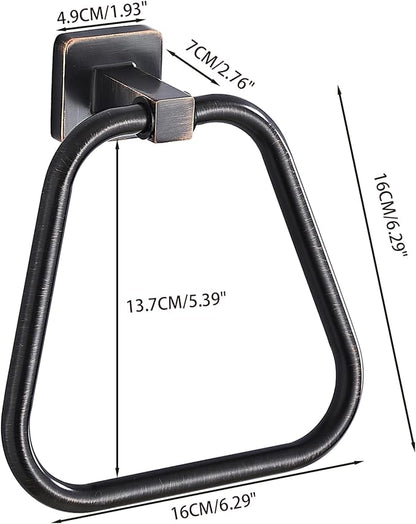 Oil Rubbed Bronze Towel Ring for Bathroom 2 Pack, Kitchen Bath Towel Holder Hangers Wall Mount Heavy Duty Stainless Steel