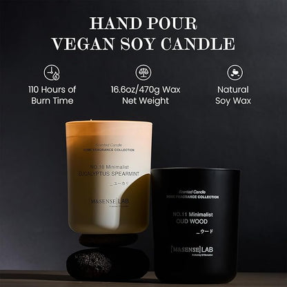 M&SENSE Natural Soy Candle| Puffy-Cloud Dream | 5.3 oz | Minimalist Christmas Scented Candle for Relaxation, Gifting, Home Décor | for Bedroom, Office, Party Small