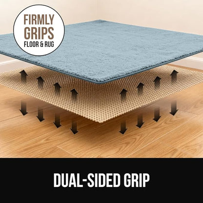GORILLA GRIP Premium Dual Sided Extra Thick 2x4 Rug Gripper Pad for Hardwood Floors, Breathable Slip Resistant Pad Grips Under Carpet Area Rugs for Hard Surface Floor Protection, Easy Trim Mats, Beige