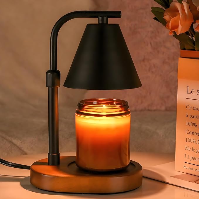 SOKCVSEA Candle Warmer Lamp Timer Height Adjustable, Birthday Gifts for Women Mom Gifts, House Warming Gifts New Home Decor, Wax Melt with 2 Bulbs Blacks