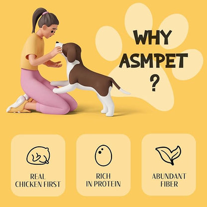 ASMPET Dog Treats Chews, Chicken Wrapped Pumpkin Biscuits, Soft Chewy Dog Snacks 10.6 oz