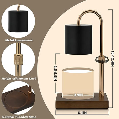Candle Warmer Lamp Timer for Women Mom, House Warming Gifts New Home Decor, Modern Farmhouse Decor, Candle Warmer for All Jar Candles with 2 Bulb BlackGold