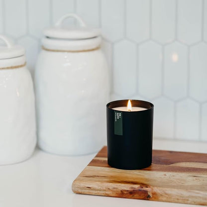 Calyan Wax Co. Fir & Clove Scented Candle - 75 Hour Burn - Luxury Non Toxic Soy Wax Candles - Long Lasting Black Tumbler Jar Candle for Home - 10.2oz