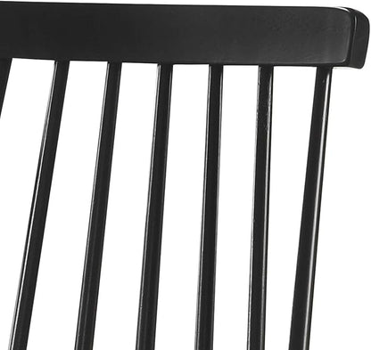 DUHOME Black Windsor Wooden Dining Chairs Set of 8, Wood Dining Room Chair Black Spindle Side Kitchen Room Country Farmhouse Chairs