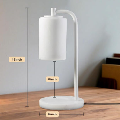 Marble White Candle Warmer Lamp, Bedroom Home Decor Marble Base White Electric Candles Warmer with Timer & Dimmer, Housewarming Gifts, Spring & Easter Decorations