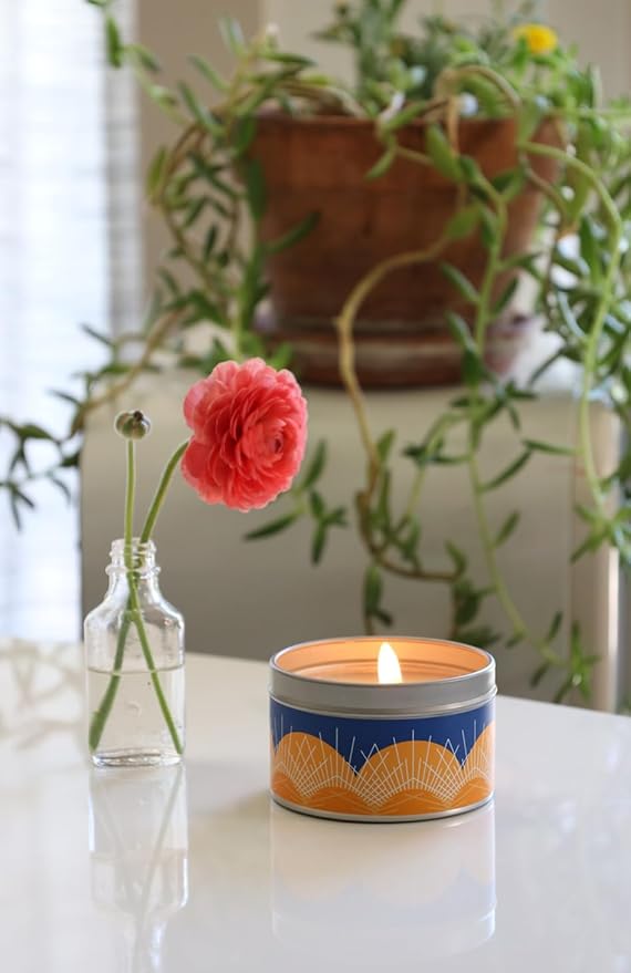 GoodLight Paraffin-Free Scented Candle, Tin Candles, Birthday Gifts for Women & Men, 30-Hour Burn Time (Fig Grapefruit, 6 oz)
