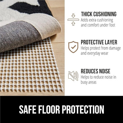 GORILLA GRIP Strong Rug Pad Gripper, 8x10 FT, US Designed, Grips Help Keep Area Rugs Safe and in Place, Slip and Skid Resistant Pads for Hard Floors, Under Carpet Mat Cushion and Hardwood Protection