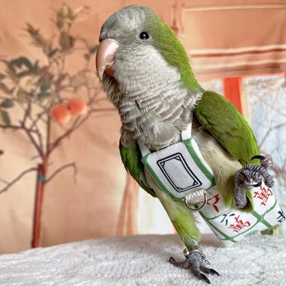 Bird Diaper Harness Flight Suit Clothes, Parrot Flight Suit with Leash for Parrot, Bird Flying Clothes with Rope and Handle for Outdoor Activities Training (with Leash,Senegal)