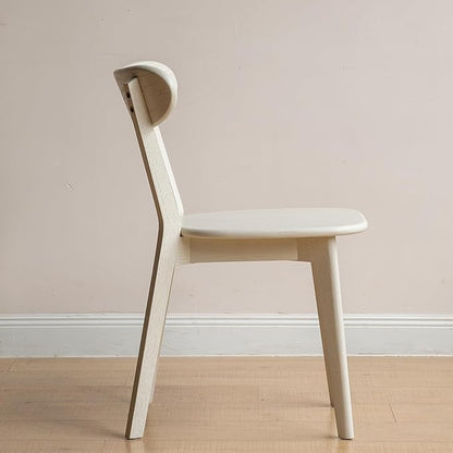 Set of 2 White Wood Dining Chairs,FAS Grade Oak Dining Chairs, Sturdy Outer Sword-Leg Design in White Finish for Dining Room,Restaurant, Cafe, and Modern Home Kitchen,Easy Assembly,400 lb Capacity
