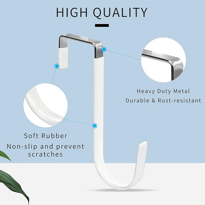 FYY Over The Door Hooks, 10 Pack Door Hangers Hooks with Rubber Prevent Scratches Heavy Duty Organizer Hooks for Living Room, Bathroom, Bedroom Hanging Clothes, Towels, Hats, Coats, Bags White