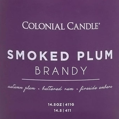 Colonial Candle Smoked Plum Brandy Jar Candle, Pop of Color Collection, 3 Wick, Purple, 14.5 oz - Up to 60 Hours Burn