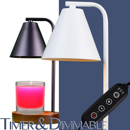Candle Warmer Lamp with Timer,Compatible with Chesapeake Bay Candle,Dimmable Candle Lamp Warmer;Electric Wax Melt Warmer for Home Decor;Gifts for Mom,Birthday Gifts for Women(White)…
