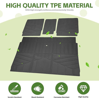 Cargo Liners for 2025 2026 Ford Expedition Max/Lincoln Navigator L Trunk Mat with Seat Back Cover Accessories, All Weather Rear Cargo Mat Backrest Protector(Only for Max & L Models)