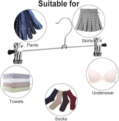 NORTHERN BROTHERS Pants Hangers 50 Pack, Skirt Hangers with Clips Shorts Hanger Closet Heavy Duty Clothes Hangers for Trousers Shirt Jeans Slim Hangers for Women Men