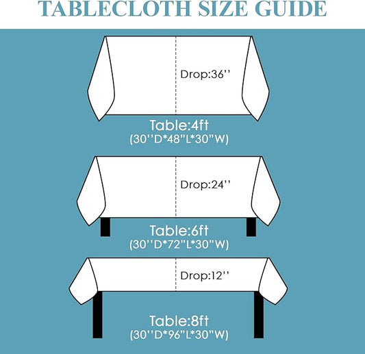 VidaFete Tablecloth 60 * 120inch 2pack Rectangle Table Cloth Polyester, Stain Wrinkle Resistant Dining Table Cover for Kitchen Dinning Party Wedding Rectangular Tabletop Buffet Decoration(White)