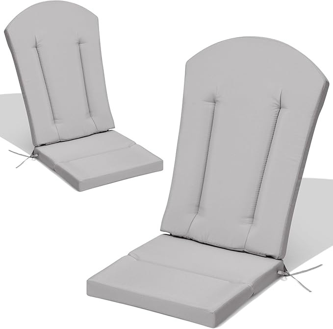 Crestlive Products Adirondack Chair Cushion Outdoor Rocking Chair Cushion Water Resistant 50x20x2 Inch High Back Patio Replacement Cushions, Light Grey