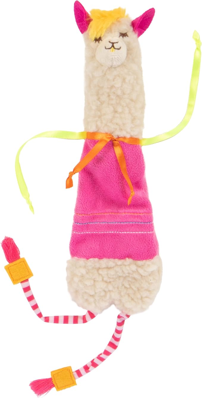 SmartyKat Leggy Llama Catnip Crinkly Plush Kicker Cat Toy, Soft Floppy Body for Wrestling & Bunny Kicks for Cats & Kittens