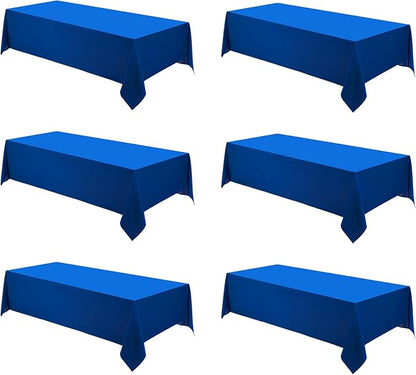 Rectangle Tablecloths 60x120 Inch 6 Pack Royal Blue Tablecloth for 6ft Washable Decorative Linen Polyester Table Cloths for 8ft Dining Table Banquets Buffet Parties and Wedding