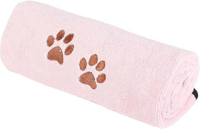 Pet Dog Cat Microfiber Drying Towel Ultra Absorbent Great for Bathing and Grooming (1-Pack)